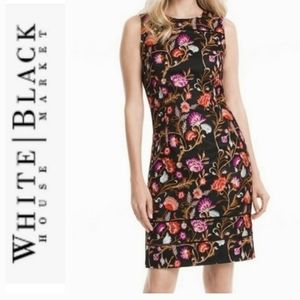 White House Black Market embroidered Floral Sheath dress size 2